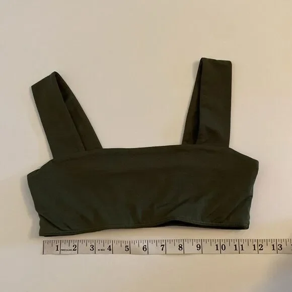 Reformation Dark Olive Green EcoStretch Croptop Bralette Size XS - Picture 7 of 7